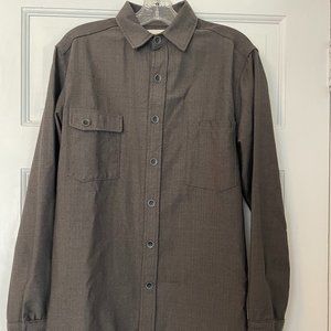 Taylor Stitch brown wool button down over shirt size medium